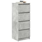 vidaXL Buffet gris béton 37 5x35x99 cm bois d'ingénierie