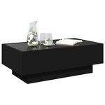 vidaXL Table basse avec LED noir 90x50x30 cm bois d'ingénierie