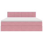 vidaXL Lit de rangement LED avec matelas Rose 180 x 200 cm Velours