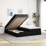 VidaXL Cadre de lit ottoman avec matelas noir 180x200cm tissu