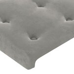 vidaXL Tête de lit avec oreilles Gris clair 203x23x78/88 cm Velours