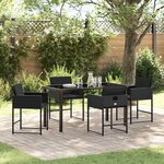 vidaXL Ensemble de salle à manger pour jardin 5 Pièces Noir Poly rotin