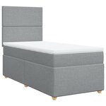 vidaXL Sommier à lattes de lit et matelas Gris clair 90x190 cm Tissu