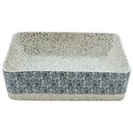 vidaXL Vasque à poser gris/bleu rectangulaire 46x35 5x13 cm céramique