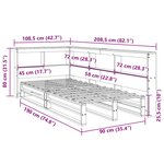 vidaXL Lit bibliothèque sans matelas 90x190 cm bois de pin massif