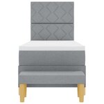 vidaXL Lit à ressorts avec matelas Gris clair 80 x 200 cm tissu