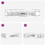 vidaXL Ensemble de canapés d'extérieur 7 pc Naturel et Beige Polyester
