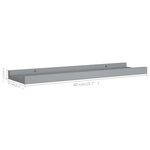 vidaXL Étagères à rebord pour cadre photo 2 Pièces Gris 40x9x3 cm MDF