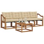 vidaXL Ensemble de canapés d'extérieur 5 pc Naturel et Beige