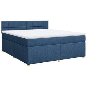vidaXL Sommier à lattes de lit avec matelas Bleu 180x200 cm Tissu