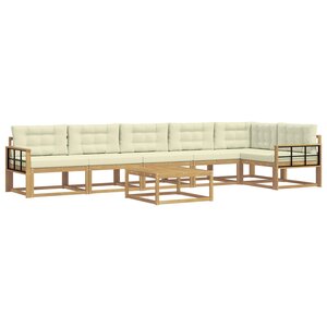 vidaXL Ensemble de canapés d'extérieur 7 pc Blanc et crème Polyester