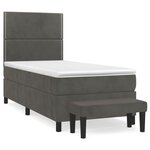 vidaXL Sommier à lattes de lit et matelas Gris foncé 80x200 cm Velours