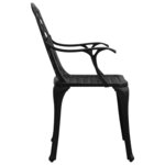 vidaXL Chaises de jardin lot de 6 fonte d'aluminium noir