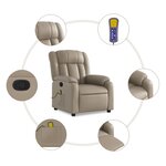 vidaXL Fauteuil de massage inclinable Cappuccino Similicuir