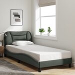 vidaXL Cadre de lit avec LED sans matelas Hvar gris foncé 90x190 cm tissu