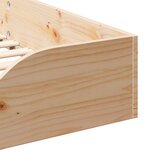 vidaXL Cadre de lit surélevé Marron 75 x 190 cm Bois massif en pin