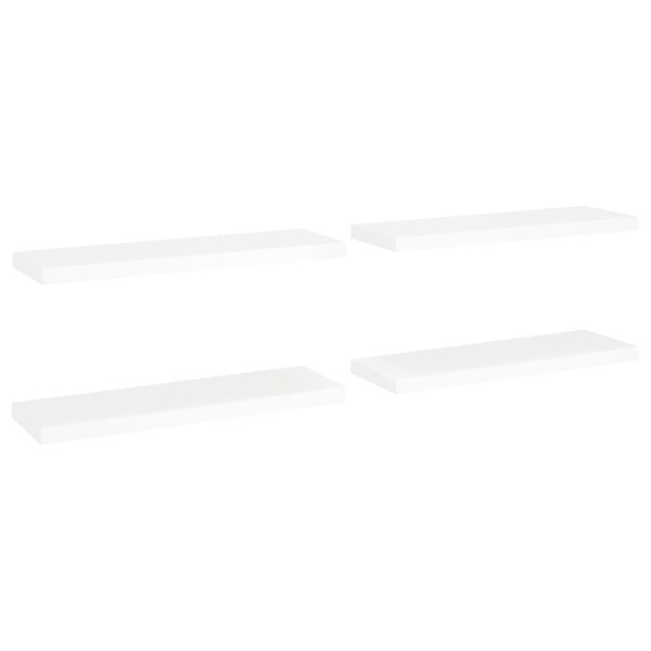 vidaXL Étagères murales flottantes 4 Pièces blanc 80x23 5x3 8 cm MDF