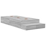 vidaXL Cadre de lit de rangement Gris Sonoma 90x200 cm
