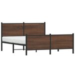 vidaXL Cadre de lit en métal sans matelas chêne marron 140x190 cm