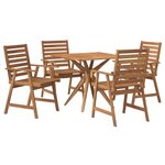 vidaXL Ensemble à manger de jardin 5 Pièces Bois d'acacia solide