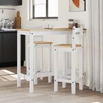 vidaXL Ensemble de bar 3 Pièces Blanc Bois de pin massif
