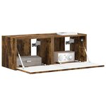 vidaXL Meuble TV mural 2 Pièces Chêne fumé 60 x 31 x 29.5 cm