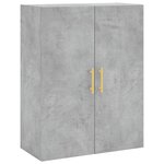 vidaXL Buffet haut Gris béton 69 5x34x180 cm Bois d'ingénierie