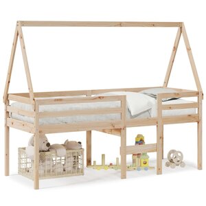 vidaXL Lit haut sans matelas 90x200 cm bois de pin massif