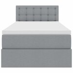 vidaXL Lit avec rangement et matelas Gris clair 100 x 200 cm