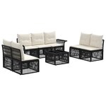 vidaXL Ensemble de canapé de jardin 8 Pièces Noir polyrotin