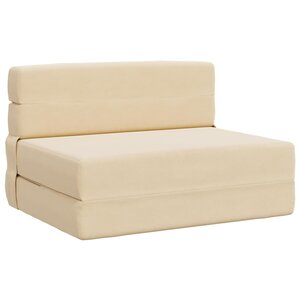 vidaXL Canapé-lit pliable Crème 70 x 80 x 60 cm Tissu
