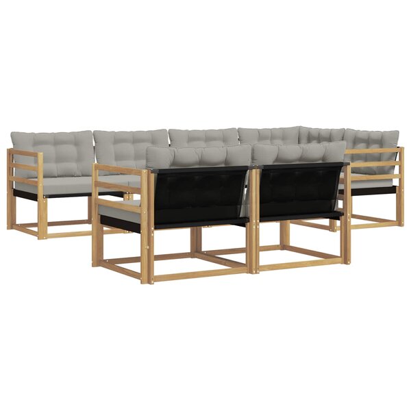 vidaXL Ensemble de canapés d'extérieur 7 pc Blanc et gris clair