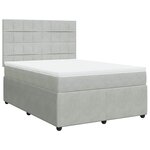 vidaXL Sommier à lattes de lit et matelas Gris clair 160x200cm Velours