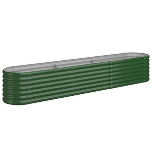 vidaXL Lit surélevé de jardin Acier galvanisé 224x40x36 cm Vert