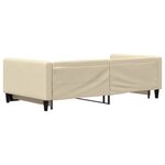 vidaXL Lit de jour avec lit gigogne crème 100x200 cm tissu