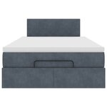 vidaXL Cadre de lit ottoman et matelas gris foncé 120x200 cm velours