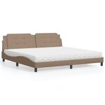 vidaXL Lit avec matelas cappuccino 200x200 cm similicuir