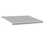 vidaXL Auvent manuel rétractable anthracite et blanc 450x350 cm