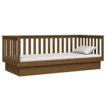 vidaXL Lit de jour sans matelas marron miel 100x200 cm bois pin massif