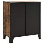 vidaXL Armoires de rangement 2 Pièces Marron 72x36x82 cm Métal et MDF