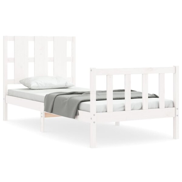 vidaXL Cadre de lit sans matelas blanc 90x200 cm bois de pin massif