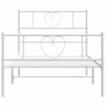 vidaXL Cadre de lit métal sans matelas avec pied de lit blanc 75x190cm