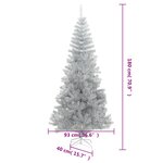 vidaXL Sapin de Noël artificiel avec support argenté 180 cm PET