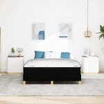 vidaXL Lit à ressorts avec matelas Noir 140 x 200 cm tissu
