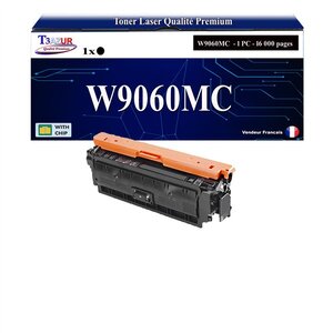 T3AZUR -Toner compatible avec HP W9060MC pour HP Color LaserJet Managed E55040 E57540c E57540dn - Noir