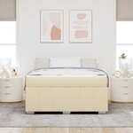 vidaXL Cadre de lit avec matelas Crème 140 x 200 cm tissu