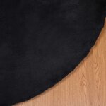 vidaXL Tapis en Fourrure Synthétique de Lapin Olite Noir Ø 120 cm