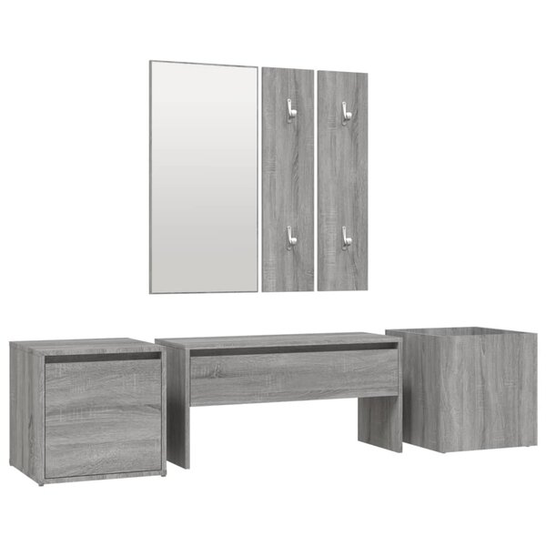 vidaXL Ensemble de meubles de couloir Sonoma gris Bois d'ingénierie