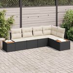 vidaXL Ensemble de canapé de jardin avec coussin 5 Pièces Noir et crème