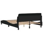 vidaXL Cadre de lit Dover noir 140x200 cm tissu